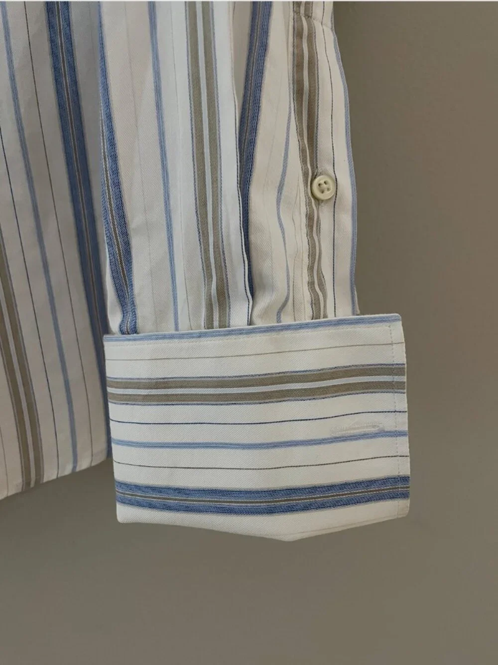 Banana Republic Fitted French Cuff Striped Dress Shirt S 14-14.5 Button-Down